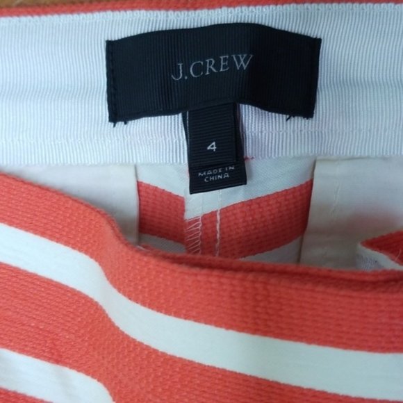 {J.Crew} Orange & Cream Striped Shorts - Picture 7 of 8